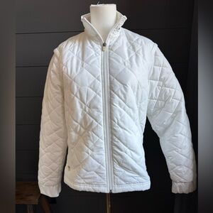adidas Women's White Full Zip Quilted Puffer Jacket size Medium